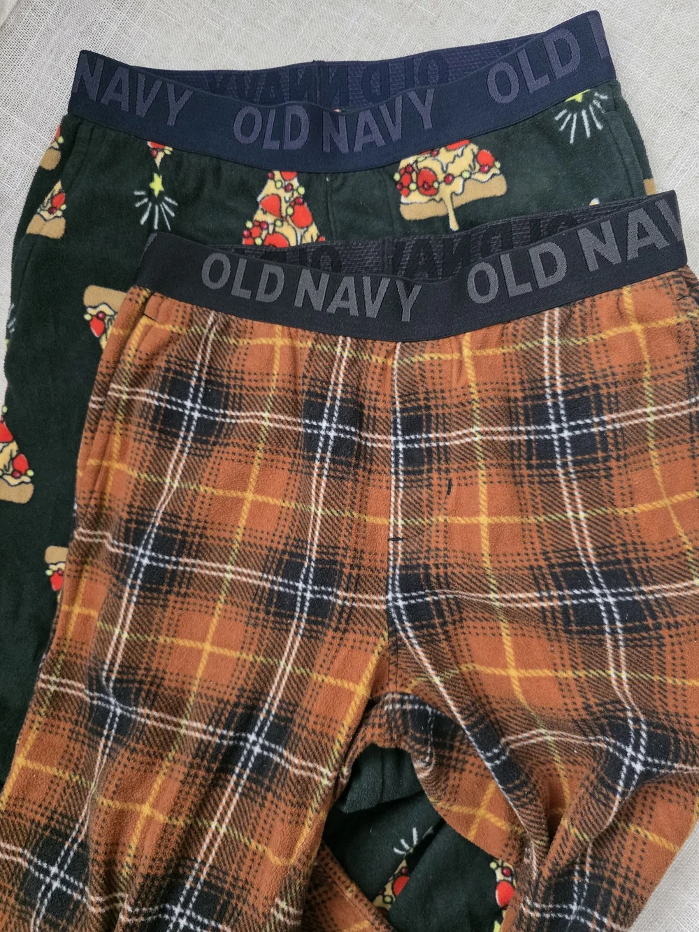 Old‎ Navy Plaid & Pizza Print Lounge Pants - Orange, Green Size 6 7 Small
